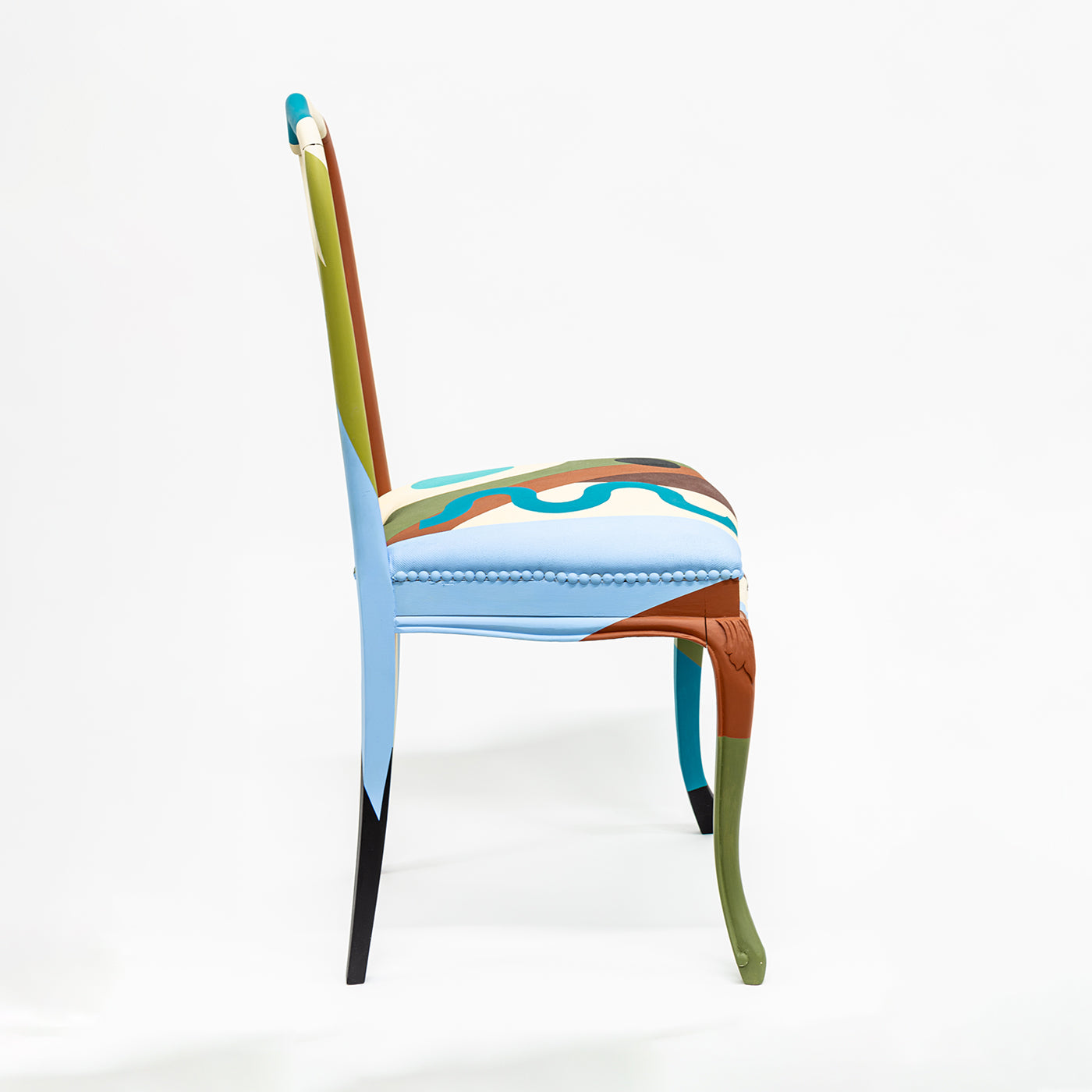 Alchimie Hand-painted Wood and Leather Chair #2 - Alternative view 2