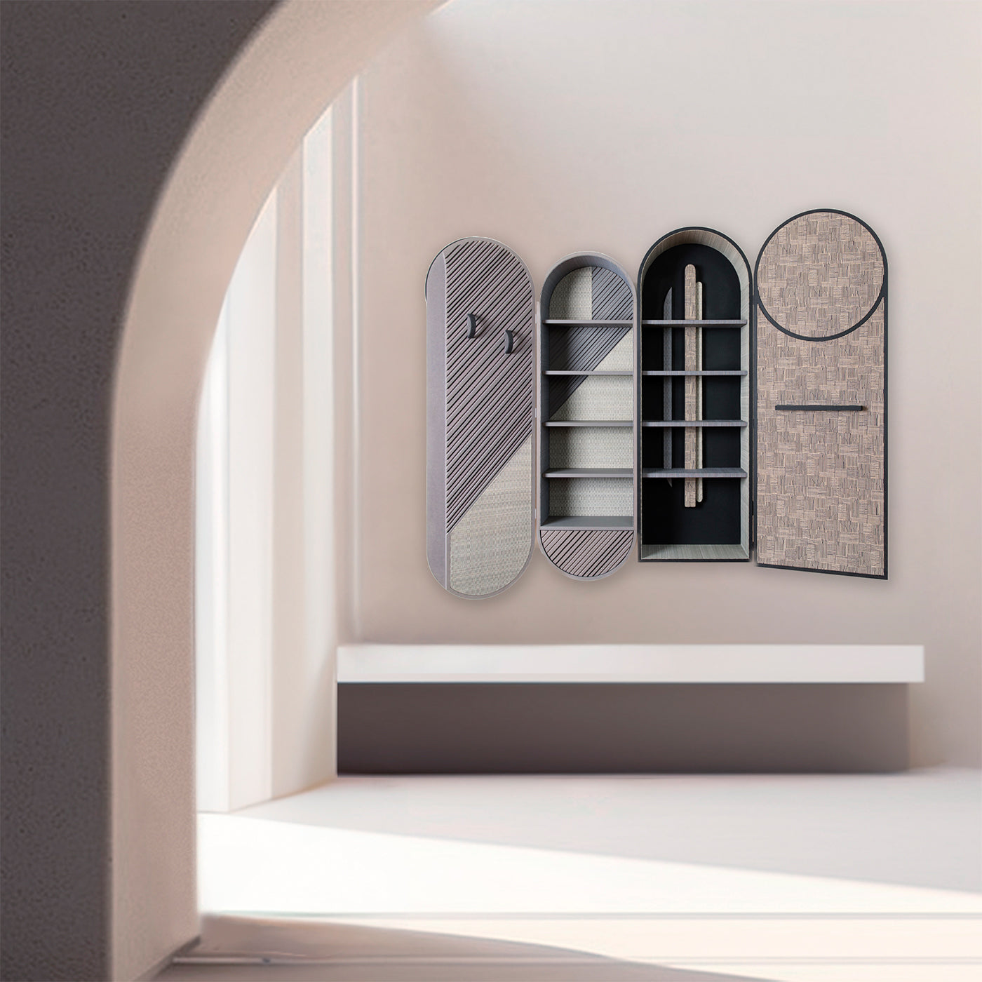 Hermès Decor O Wall Cabinet Gris Milan DW Limited Edition - Vue alternative 5