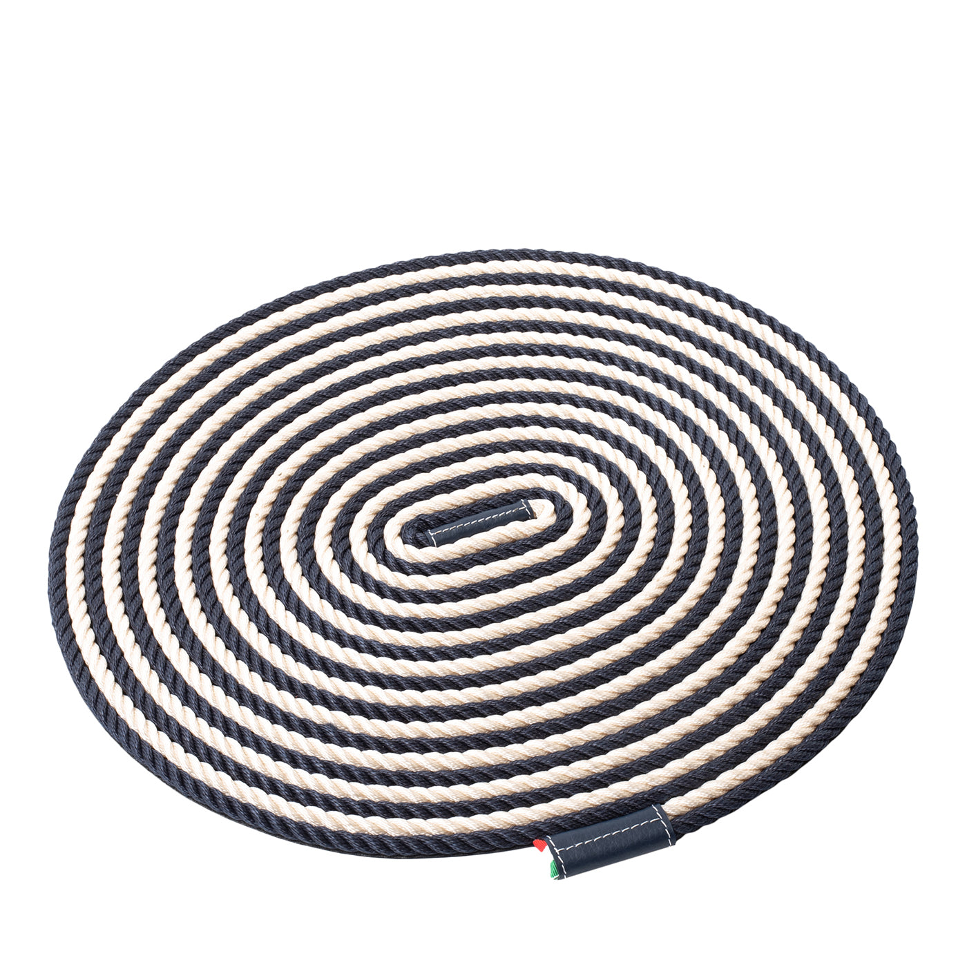 Tapis de table en corde enroulée noir et blanc  - Vue principale