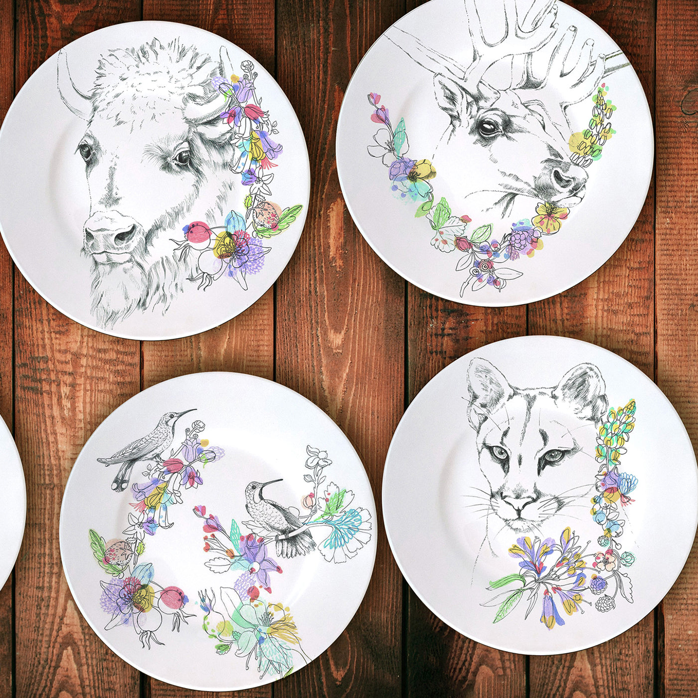 An Ode To The Woods Mountain Lion Dinner Plate - Alternative view 1