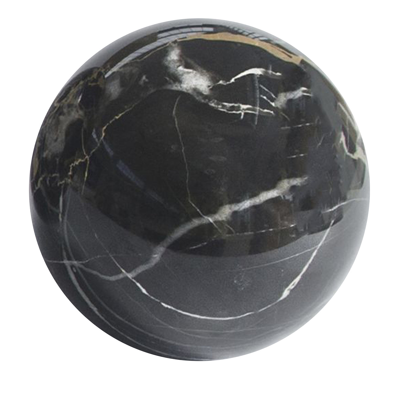 Pequeña esfera pisapapeles de mármol de Portoro - Vista principal
