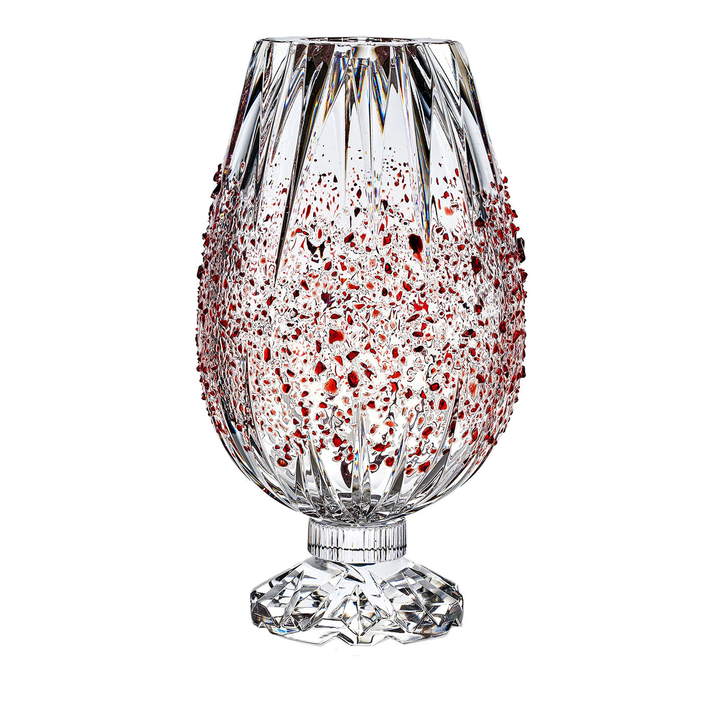 Vase en cristal rouge Graffiante - Vue principale