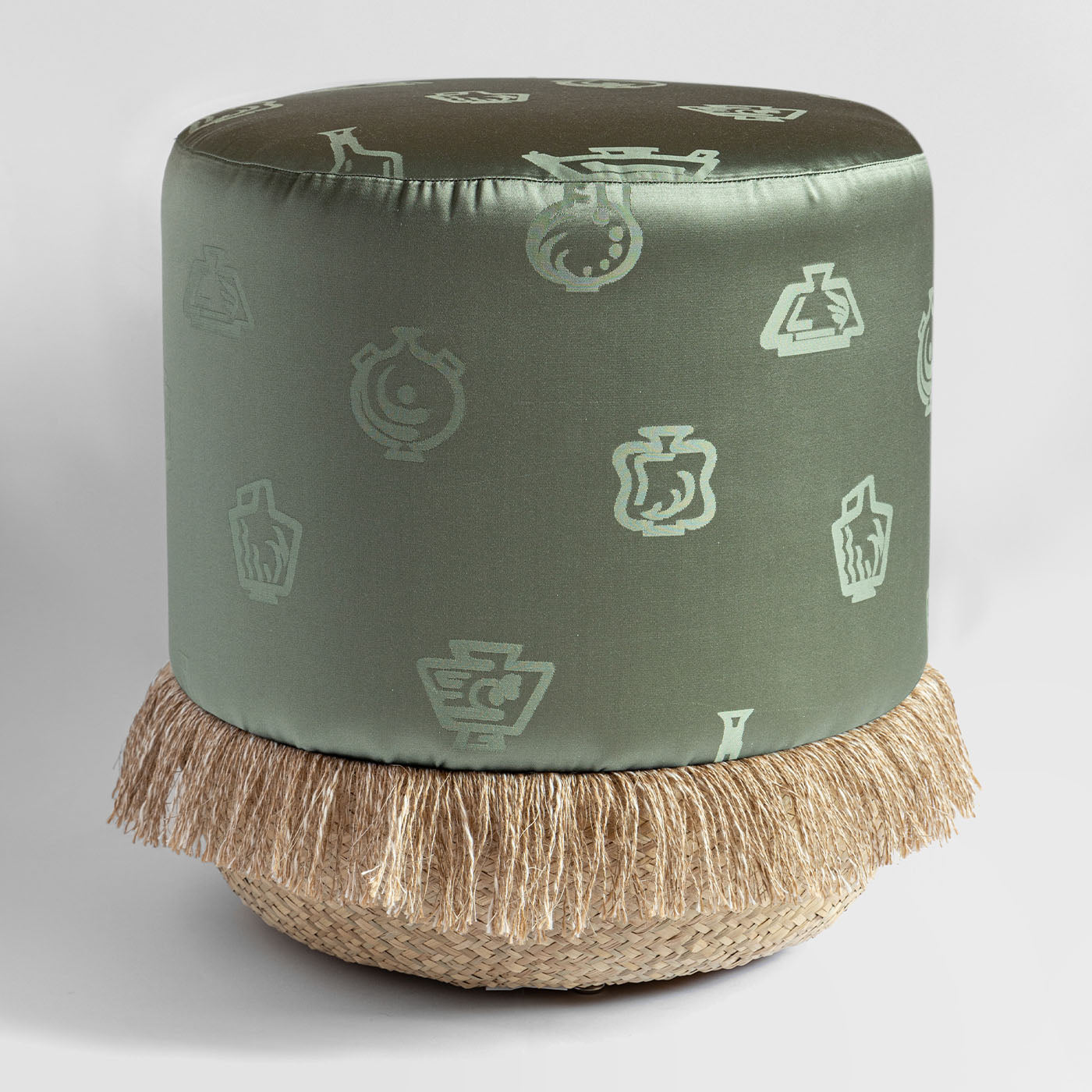 Alchimia Caldon Basket Base and Fabric Pouf by Gio Ponti - Alternative view 2