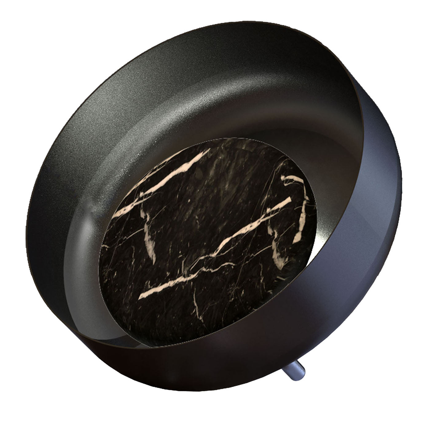 Leuca Black Metal And Nero Marquina Marble Wall Lamp - Main view