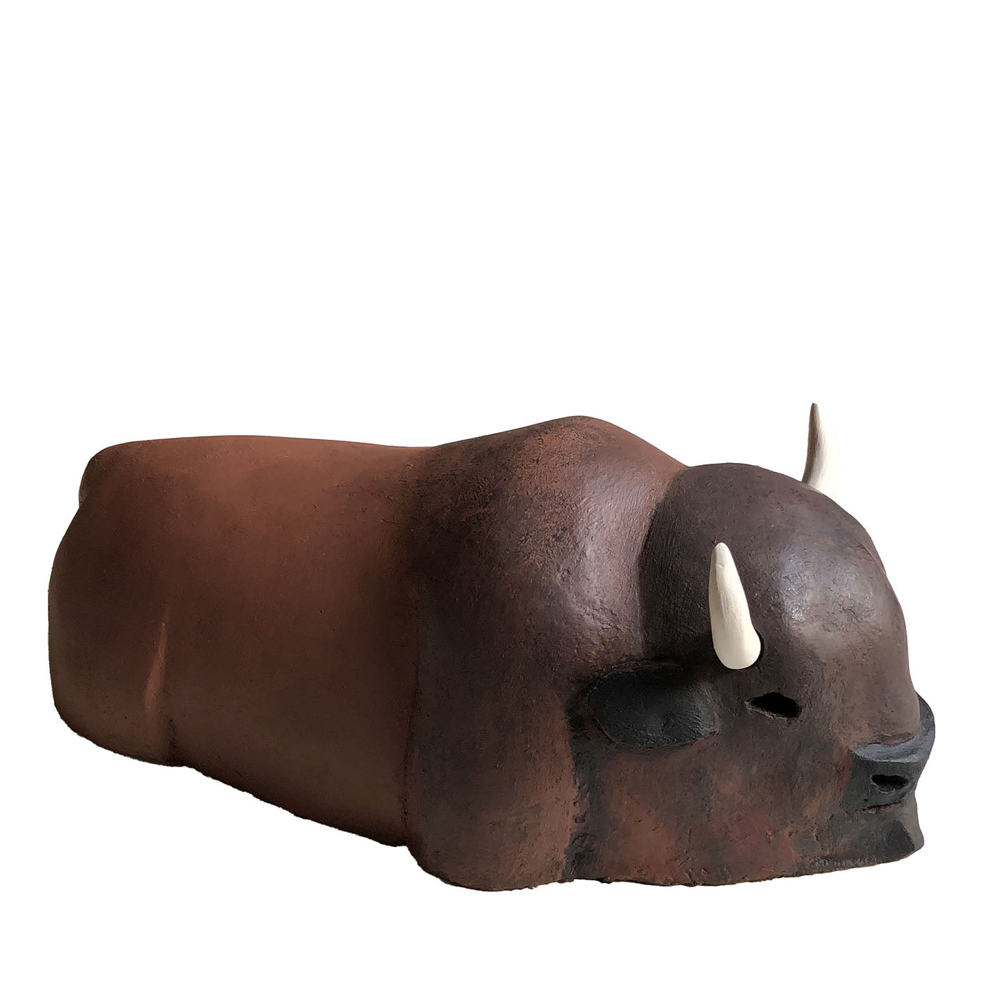 Amerikanischer Büffel Keramik-Skulptur - Hauptansicht