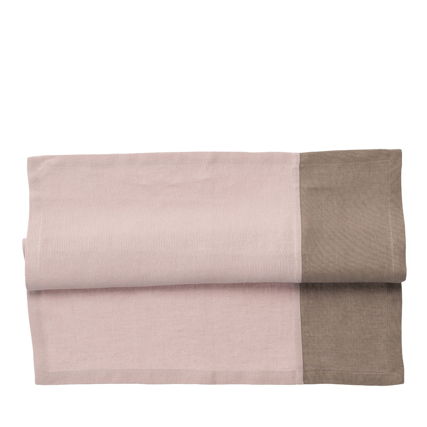 Set di 4 tovaglioli di lino di lusso bicolore argento-rosa-tortora - Vista principale