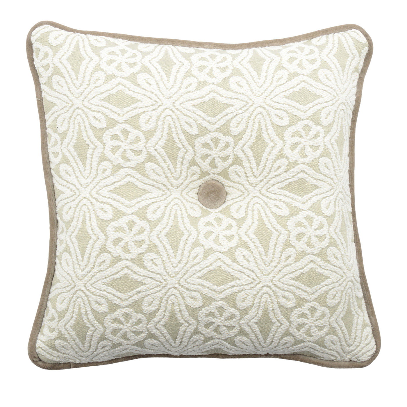 Carrè Cushion in Lovely ivory Jacquard Fabric - Main view