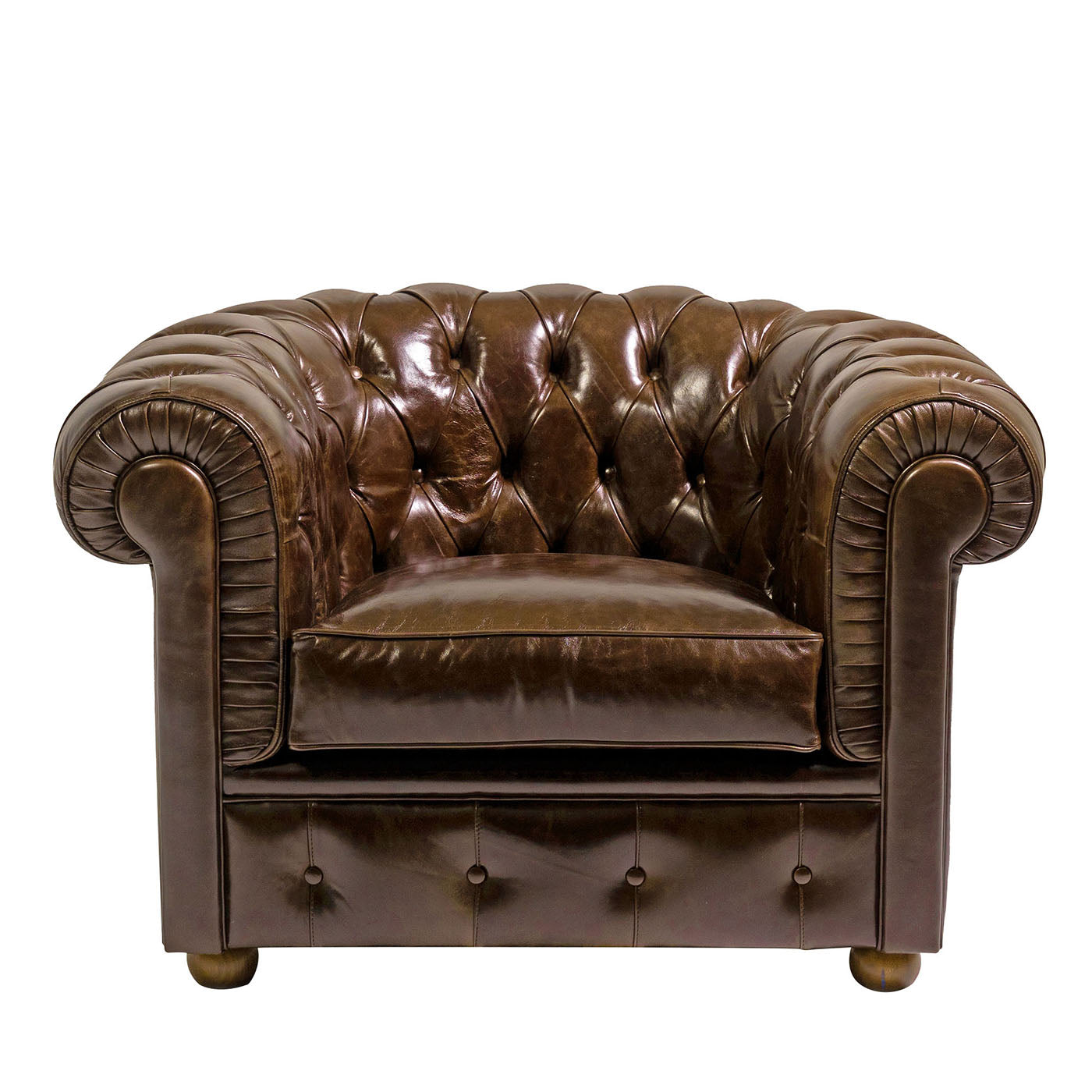 Chesterfield-Sessel aus braunem Leder Kollektion Tribeca - Hauptansicht
