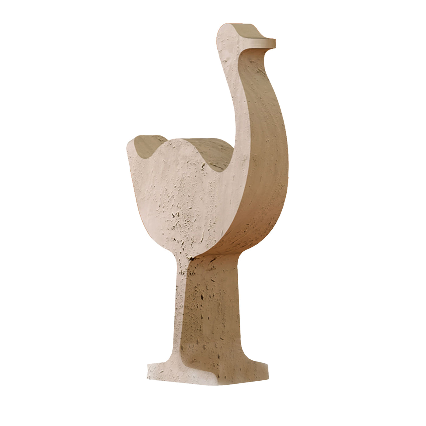 Safari Travertino Ostrich Sculpture - Vue principale