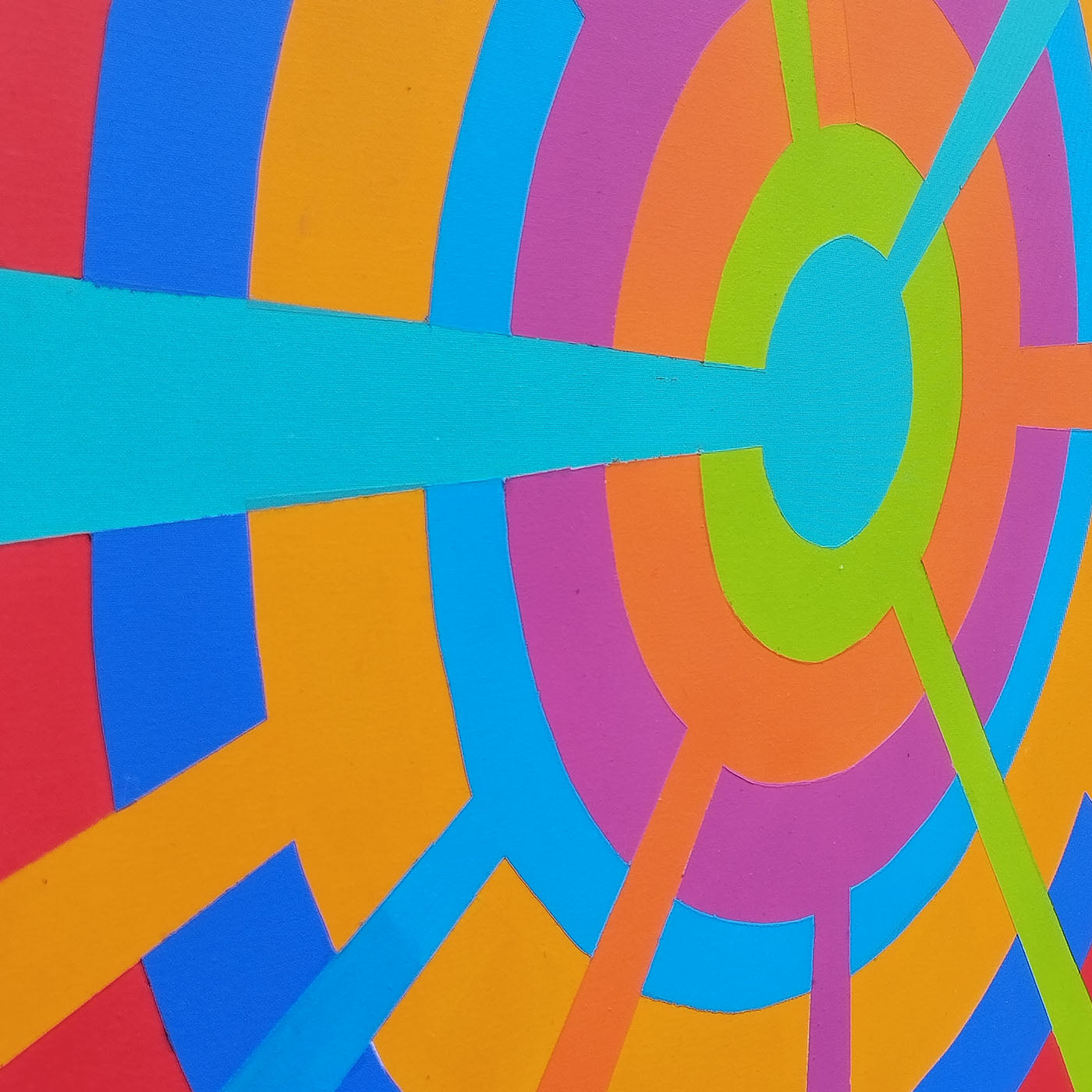 Color Spaces Mandala Polychrome Acrylic Painting on Canvas - Alternative view 2