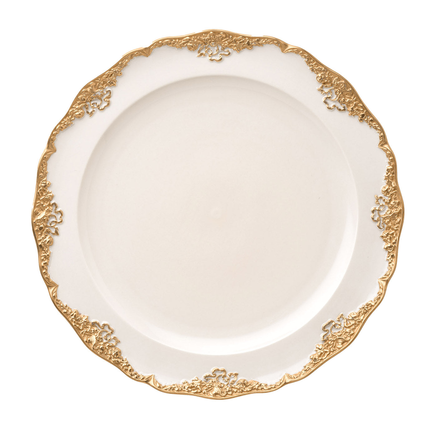 Irene Set of 2 White & Gold Serving Plates - Main view