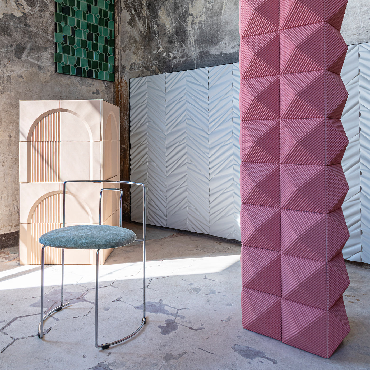 Cross 20 Pink Wall Covering by Marta Martino - Alternative view 1