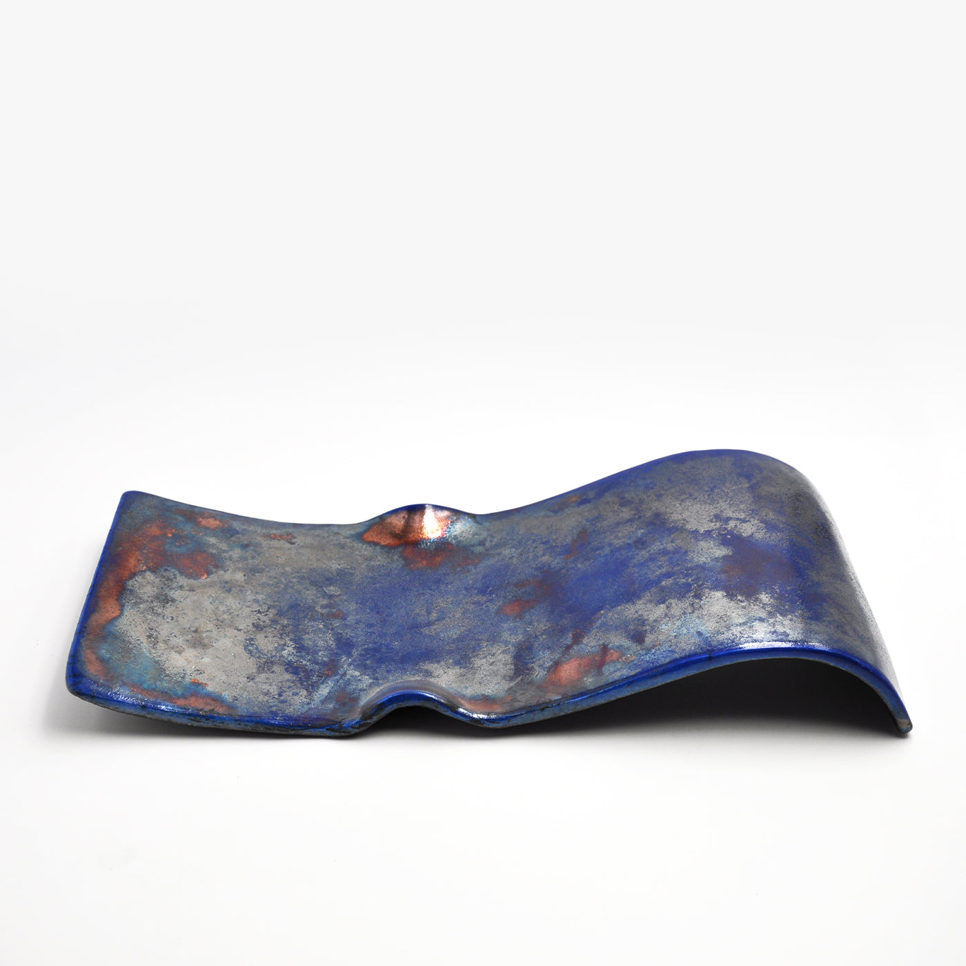 Onda Piccola Coppery/Blue Centerpiece Plate by Nino Basso - Alternative view 3