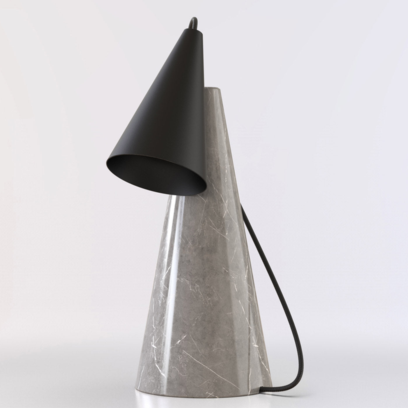 ED038 Grey Stone and Black Table Lamp - Alternative view 1