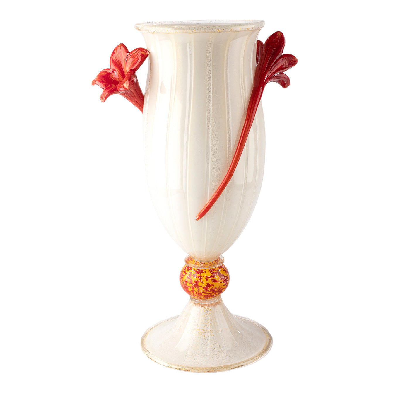 Vase polychrome Stmat avec fleurs - Vue principale