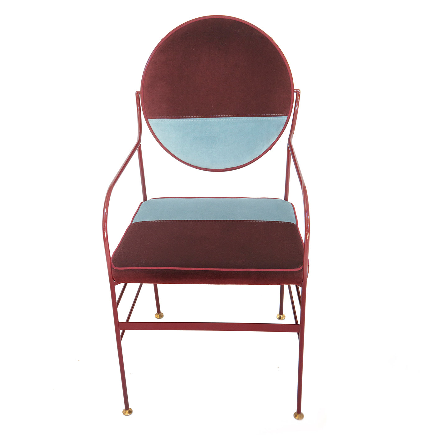 Set of 2 Luigina Burgundy and Light Blue Chair - Alternative view 4