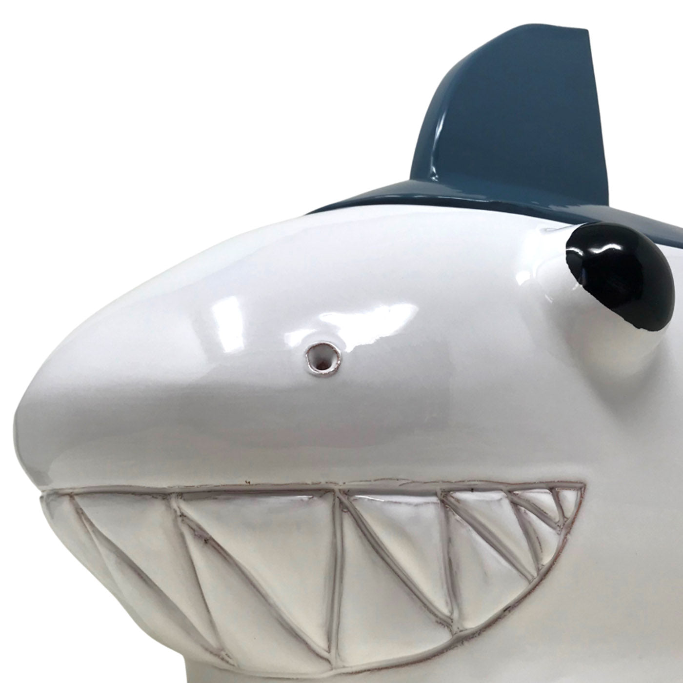 Contenedor grande azul-gris y tiburón blanco con tapa - Vista alternativa 2