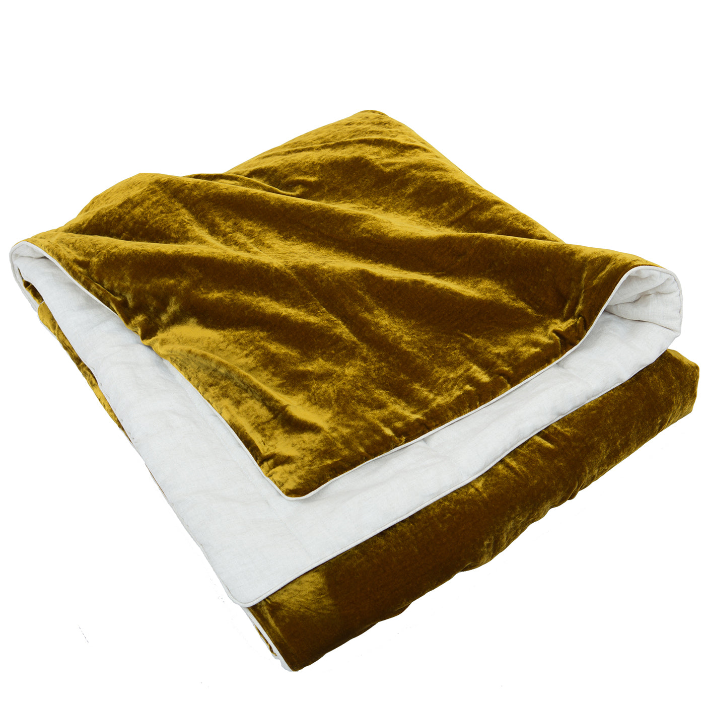 Gold Velvet & Linen Blanket  - Alternative view 4