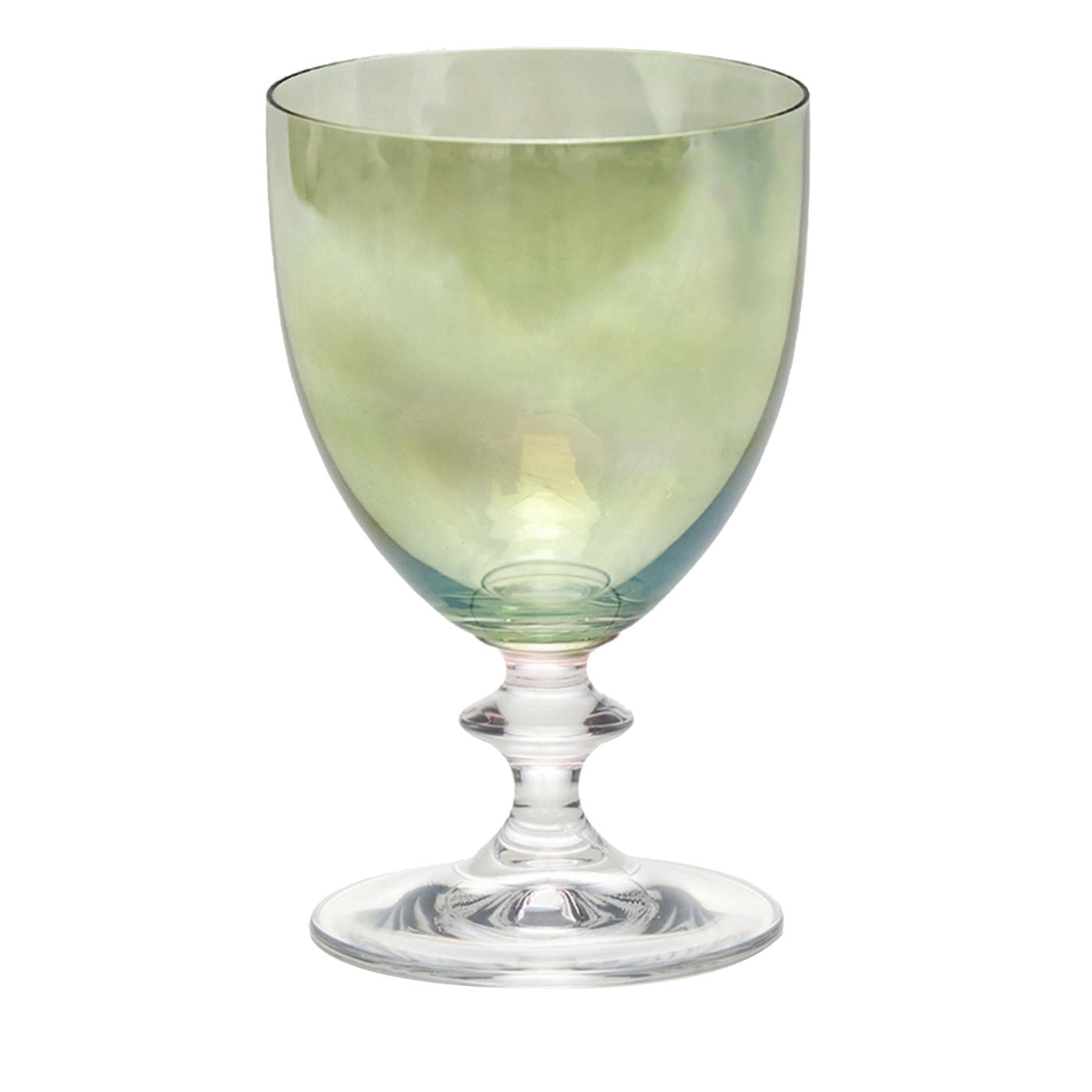 Rosy Set of 2 Green Water Goblets - Main view