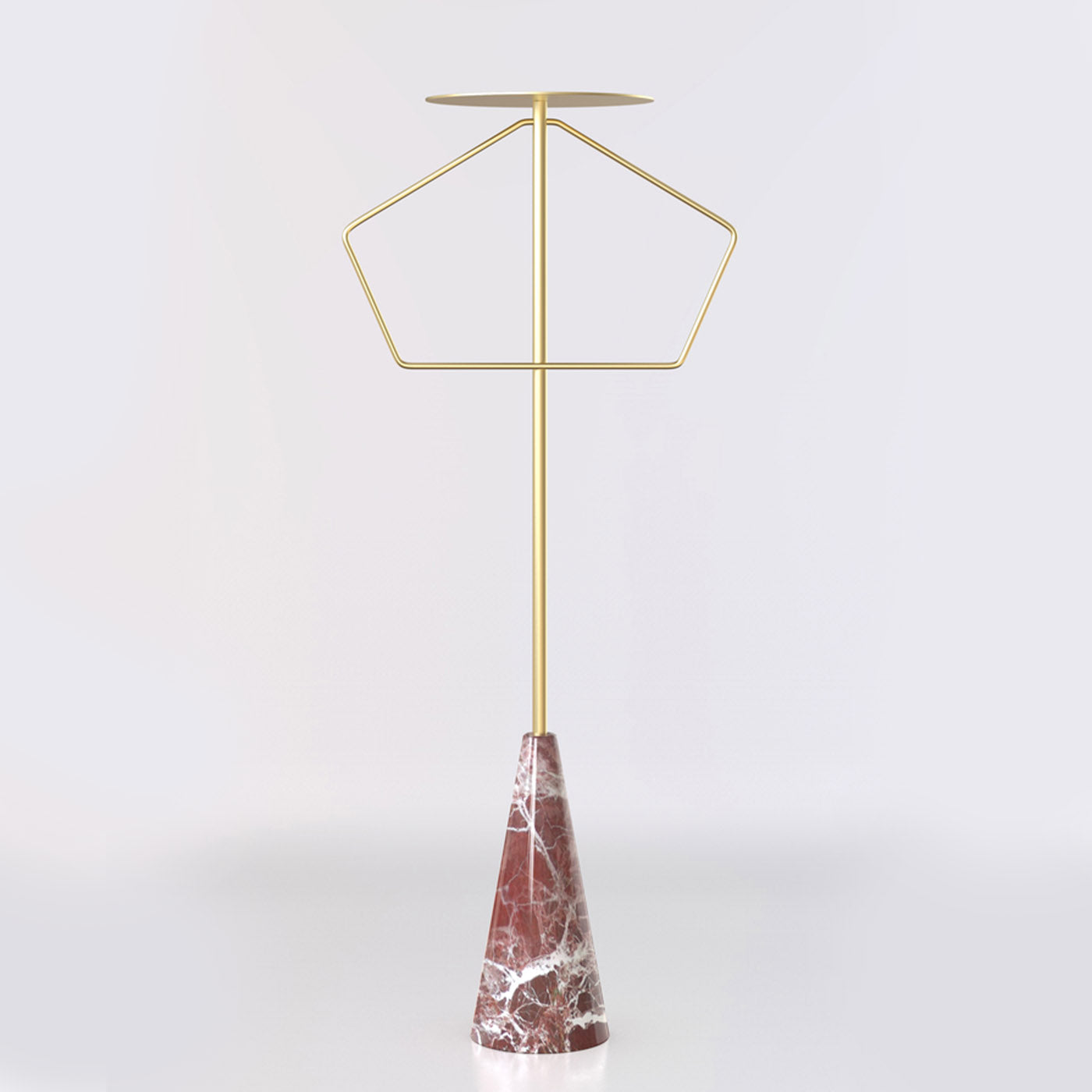 ED044 Red Stone and Brass Floor Lamp - Alternative view 2