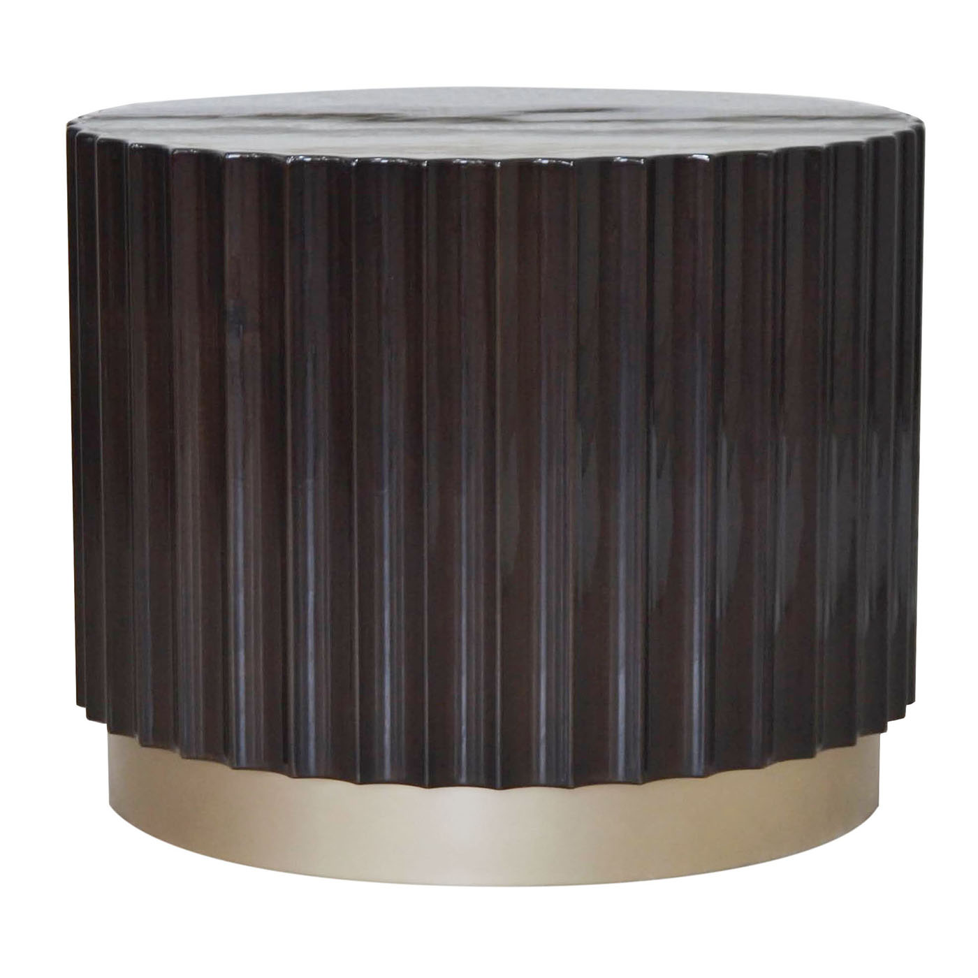 Ebony Brown Coloumn Round Coffee Table - Main view