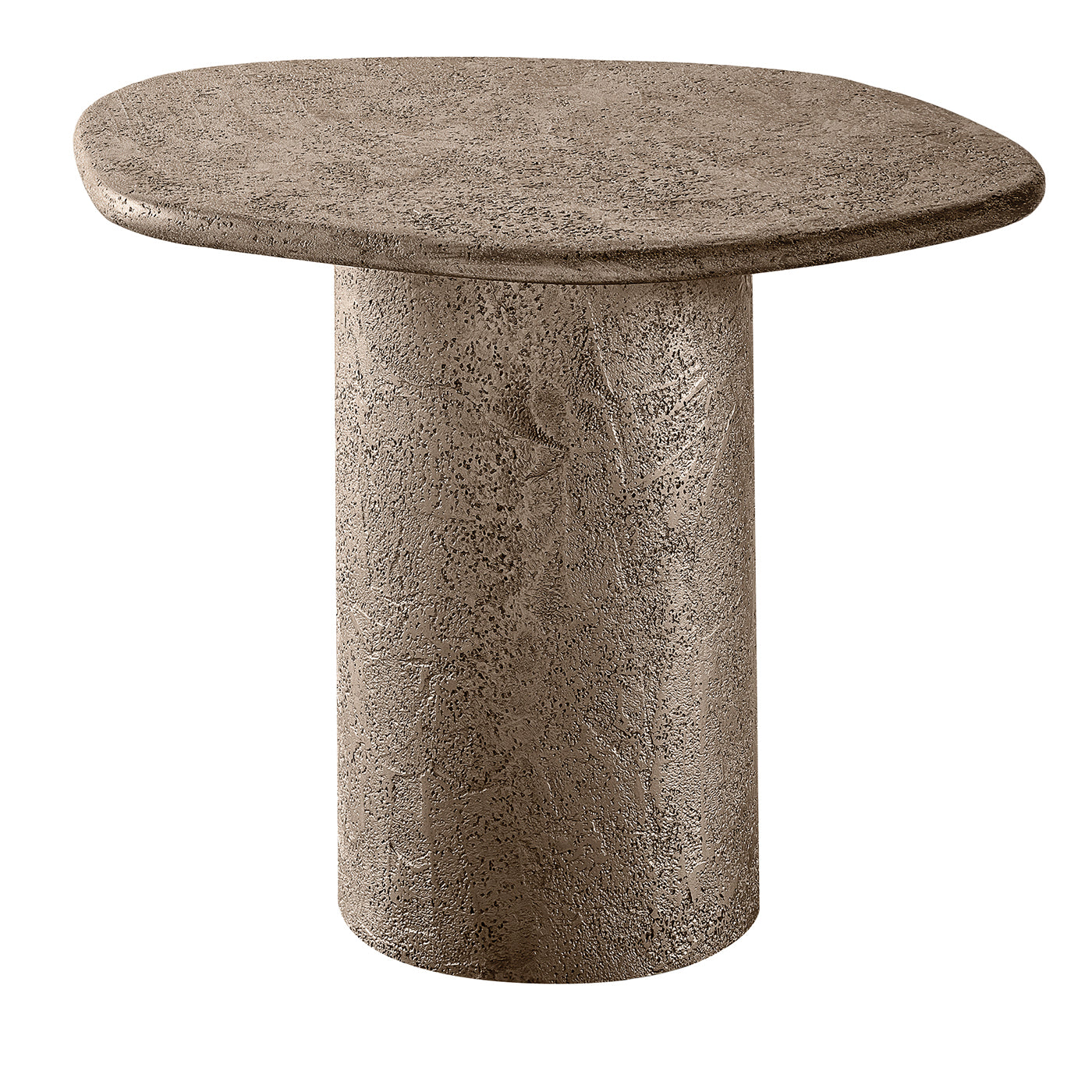 Atollo Champagne-Colored Textured Side Table - Main view