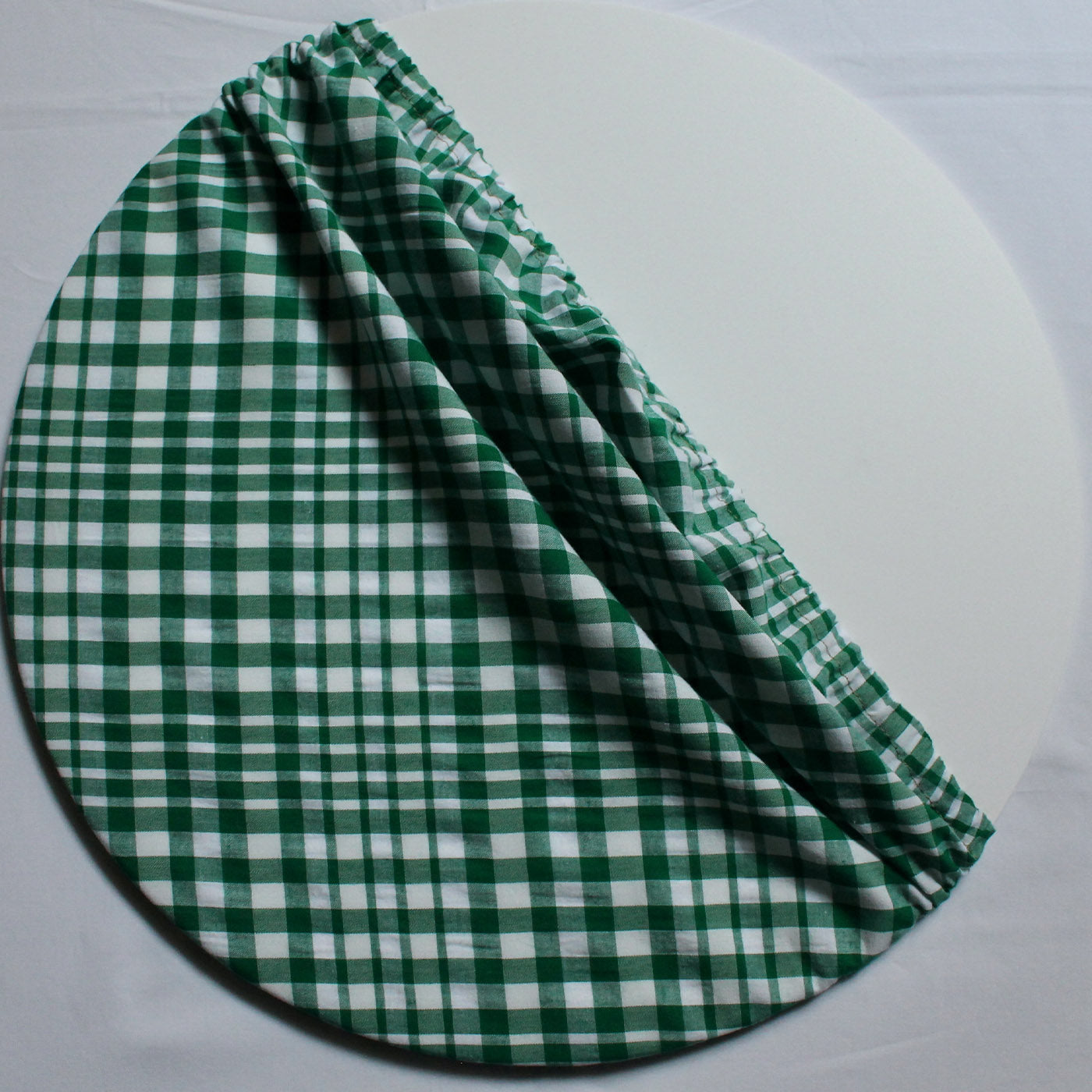 Mantel individual redondo a cuadros verde y blanco #2 - Vista alternativa 1