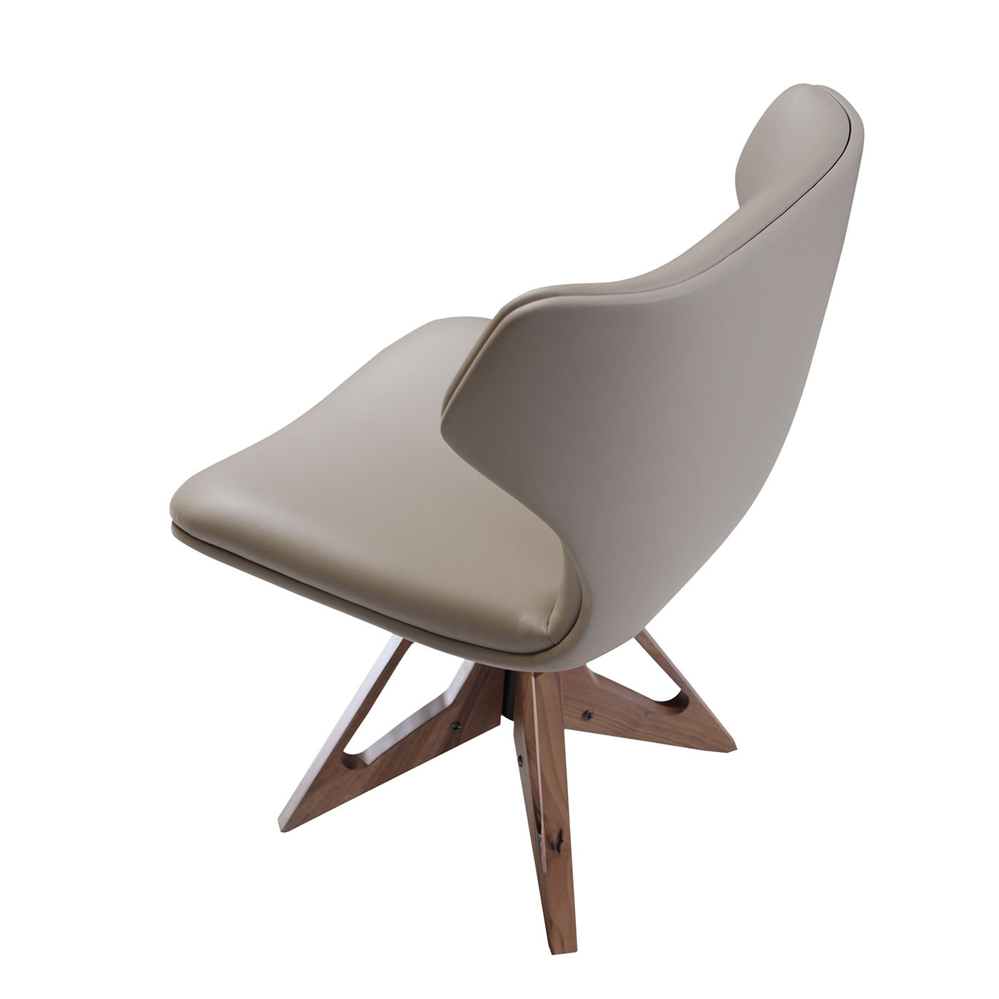 Aurora Beige Leather Lounge Chair - Alternative view 3