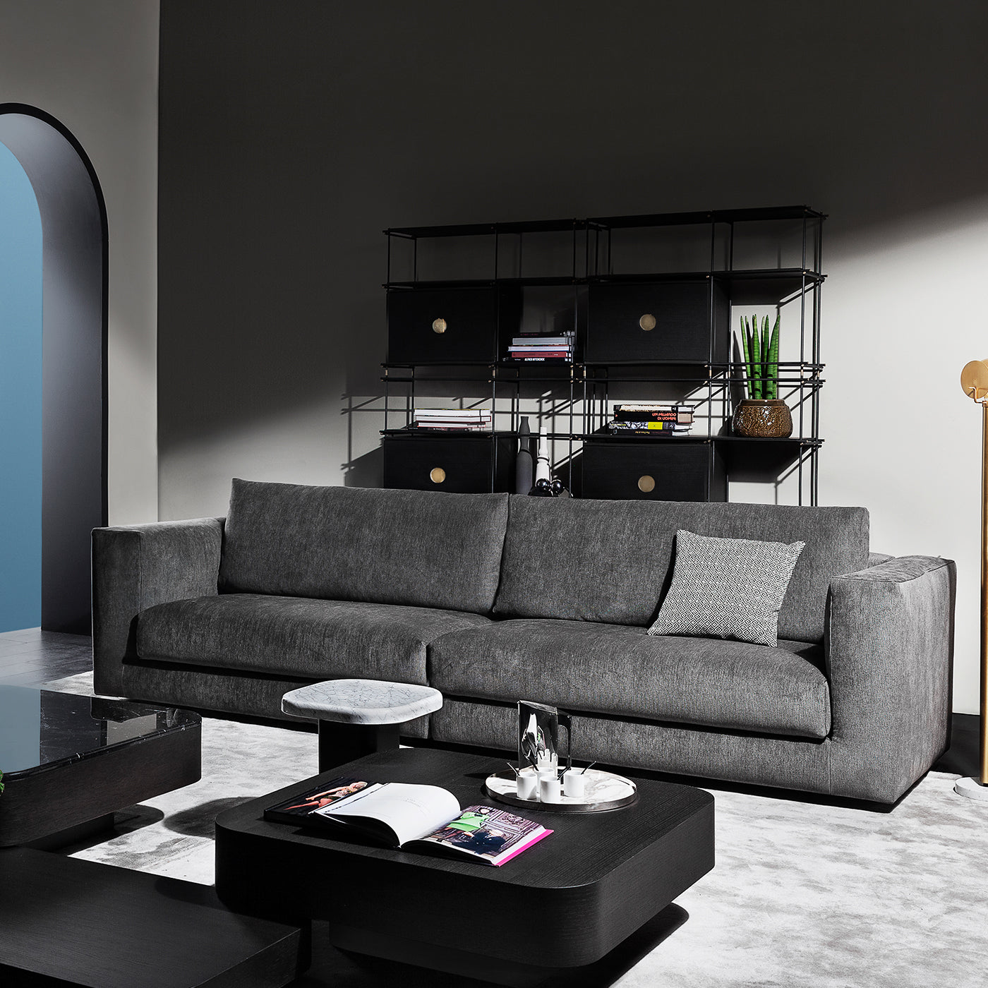 Evo 845 Large Gray Sofa by Gianluigi Landoni - Alternative view 1