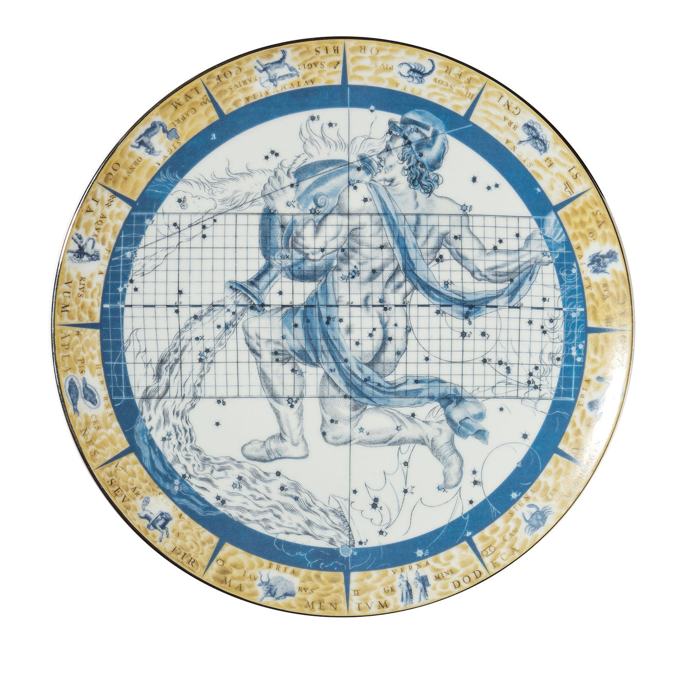 Plato decorativo de porcelana Zodiacus Aquarius - Vista principal