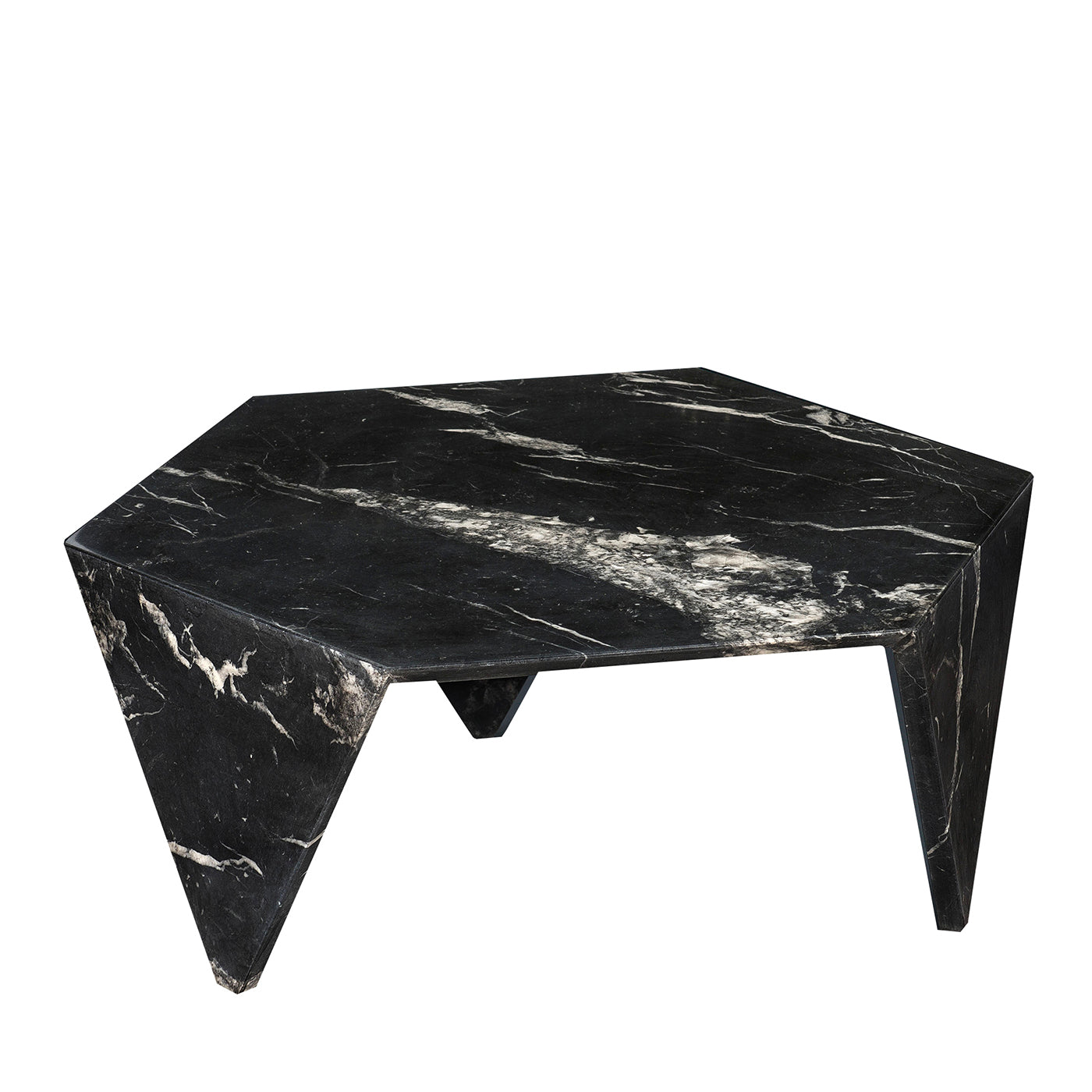 Tavolino Ruche in marmo nero Marquina - Vista principale