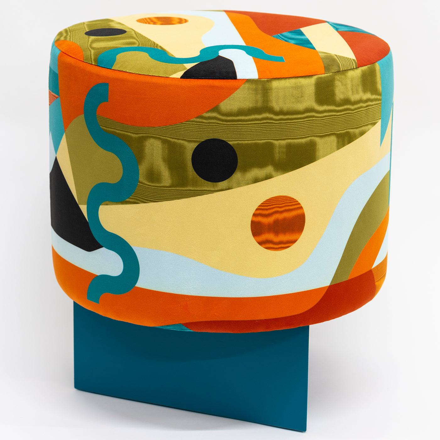 Alchimie Abstract Decor Velvet and MDF Pouf #1 - Alternative view 5