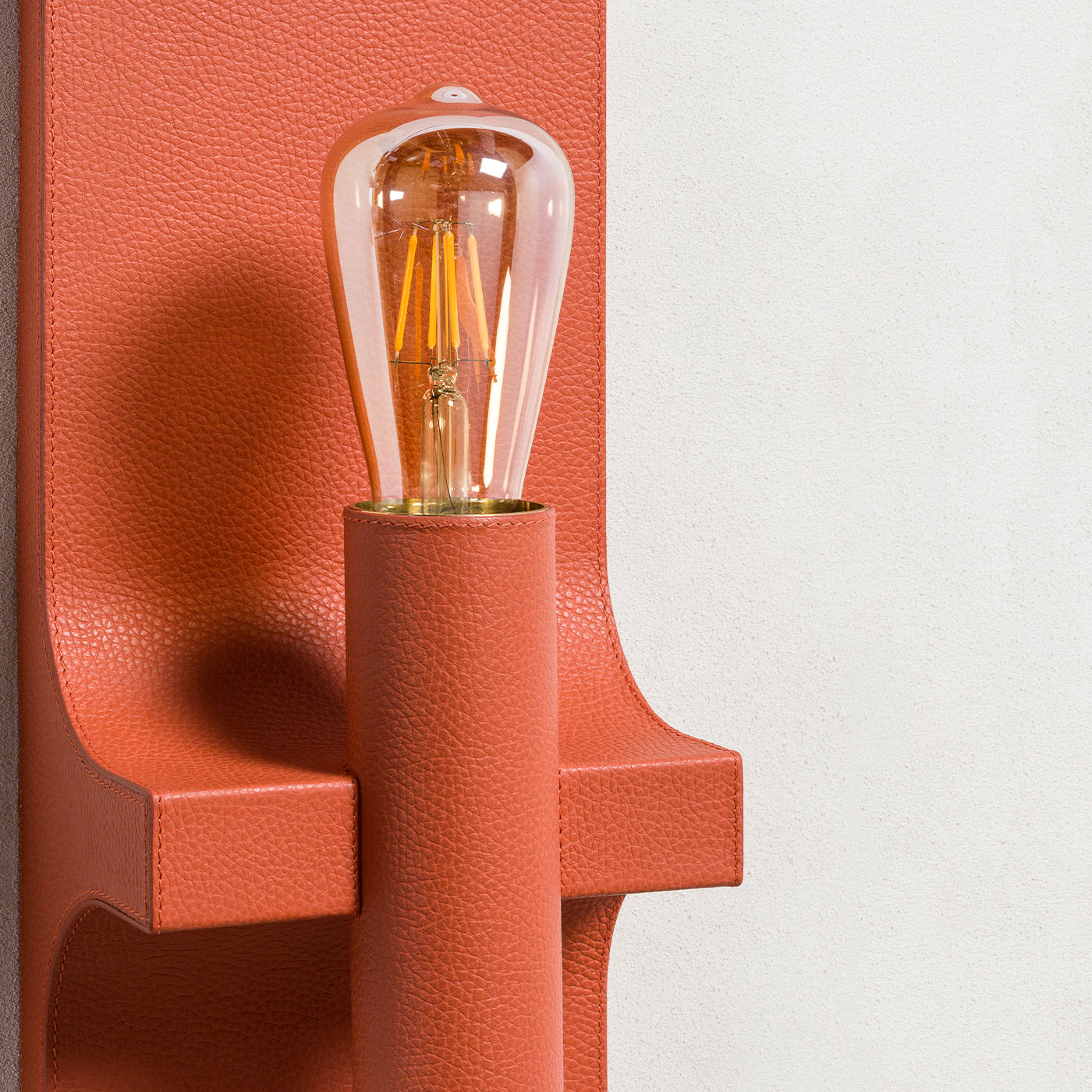 Walcott Twin Orange Leather Wall Lamp - Alternative view 3