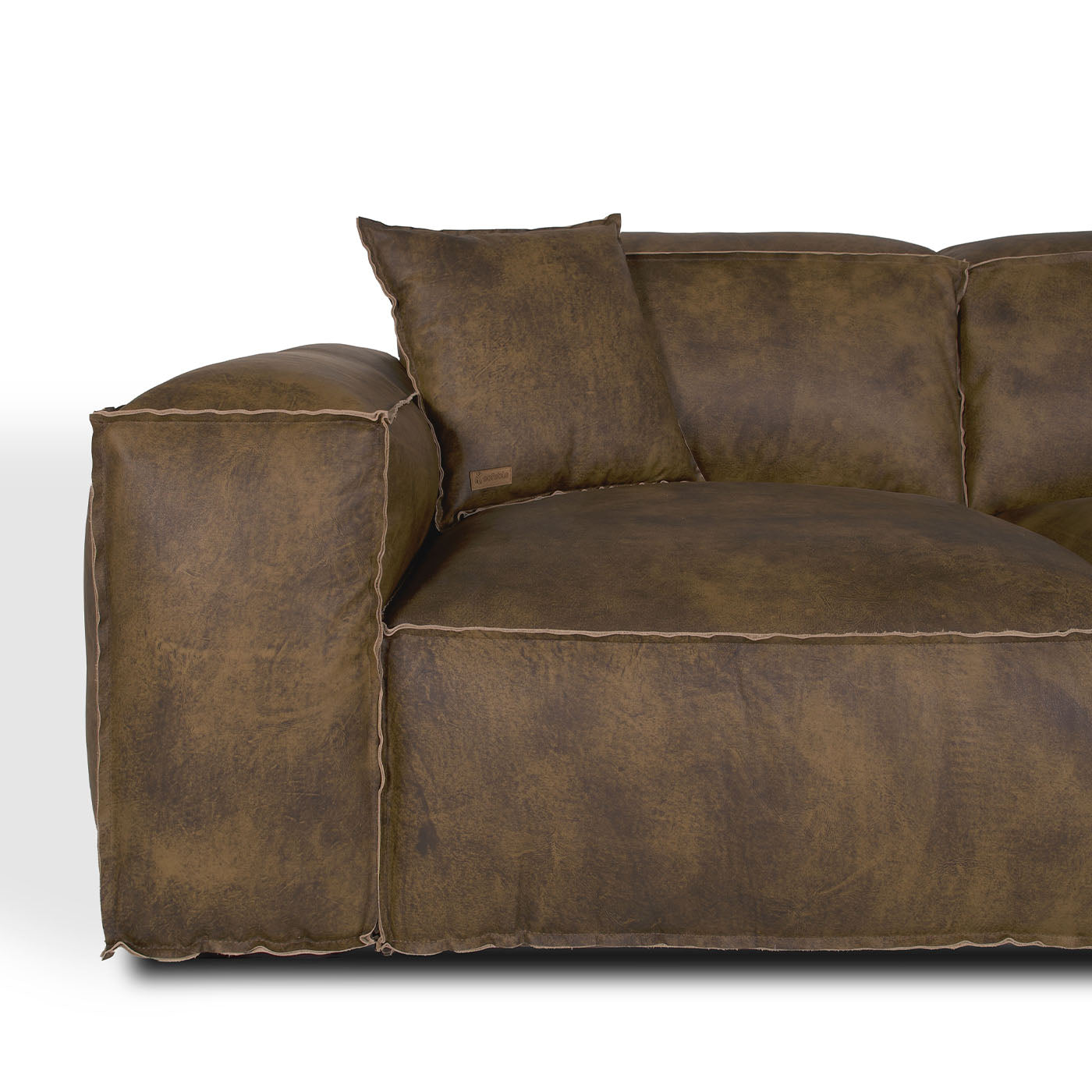 Placido Brown Leather Sofa - Alternative view 1