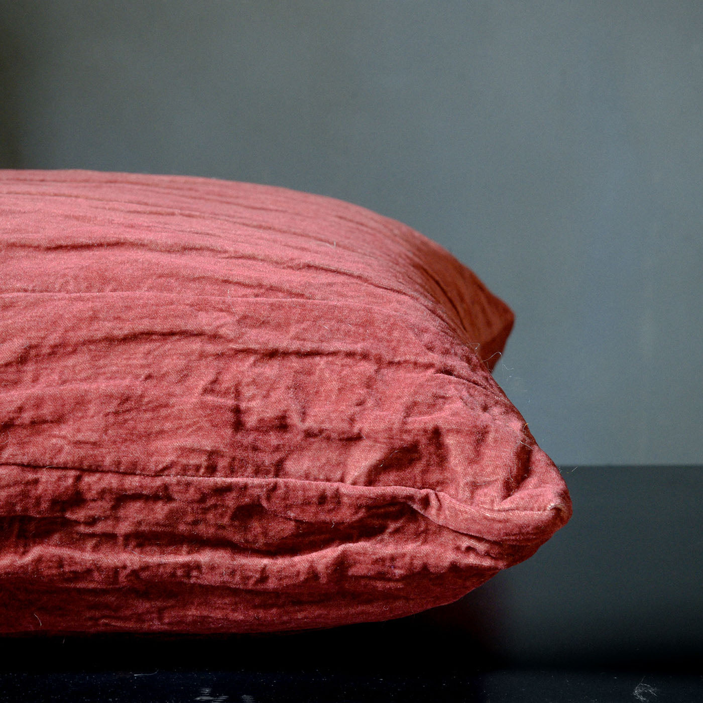 Canarium Square Red Velvet Cushion - Alternative view 3