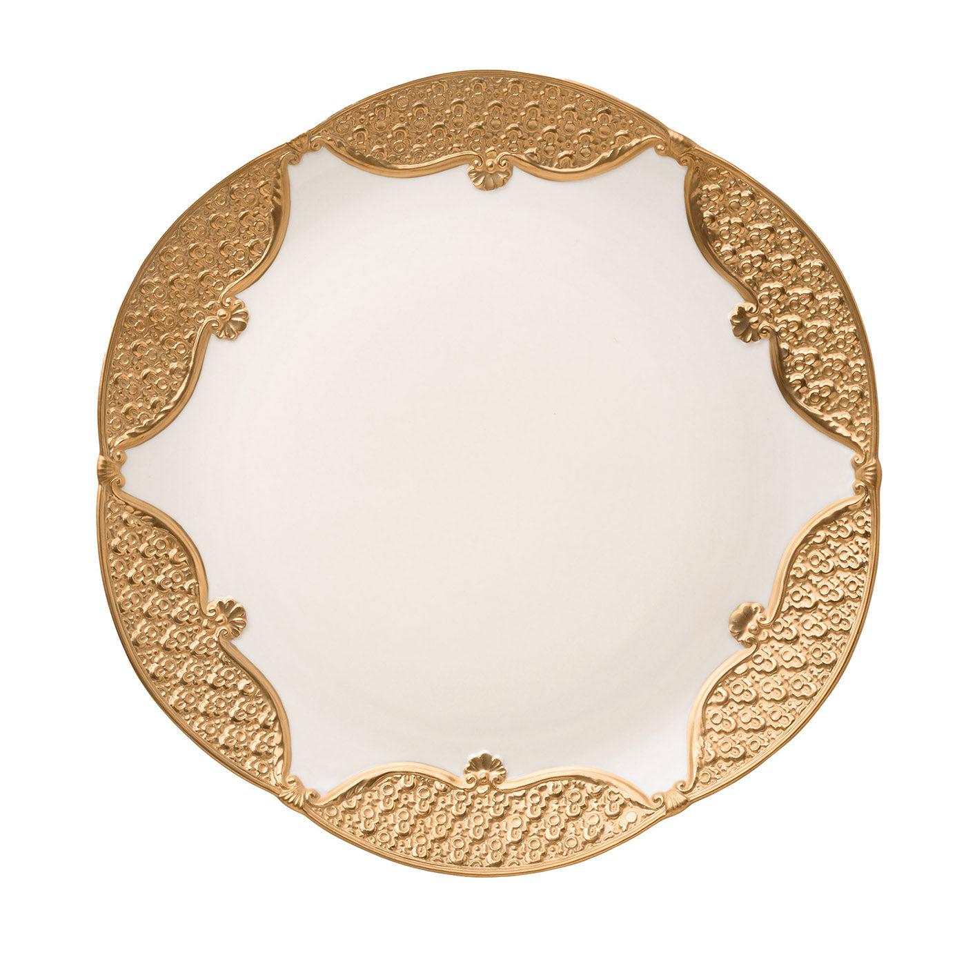 Caterina Set of 2 White & Gold Dinner Plates - Main view