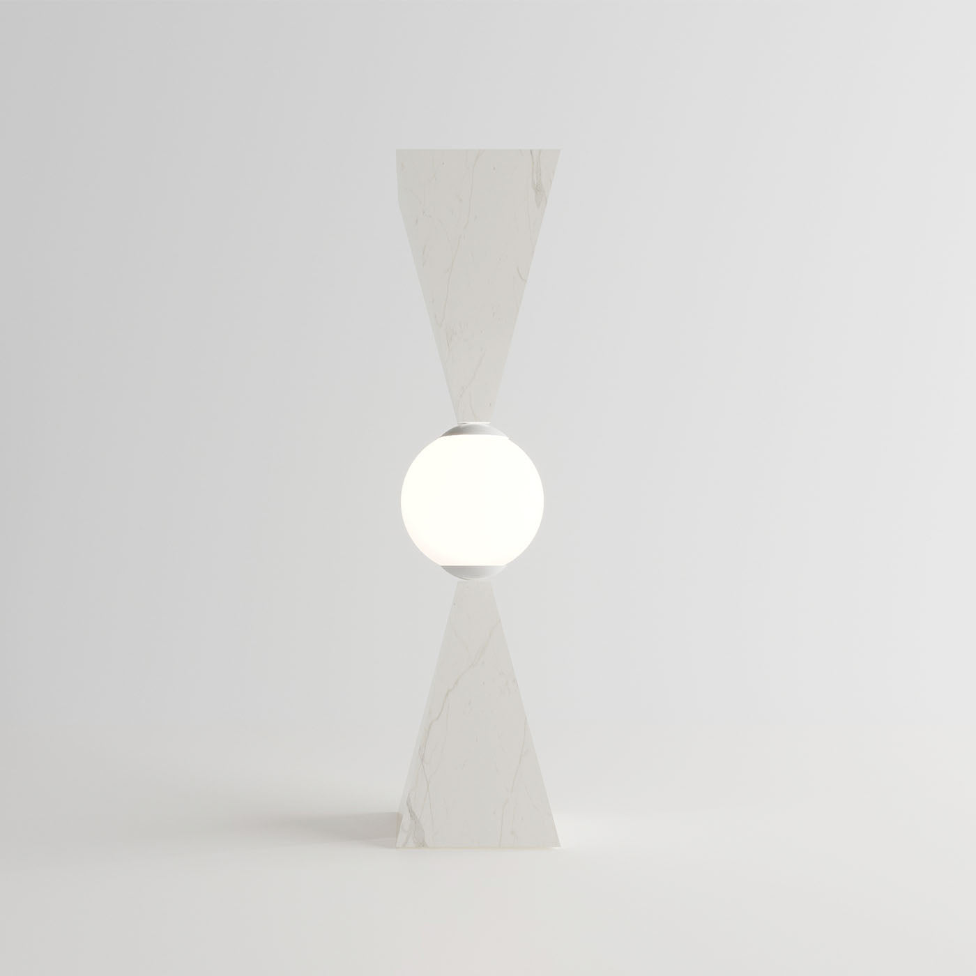 Lampe de table Clessidra en marbre Calacatta doré par sid&amp;sign - Vue alternative 5