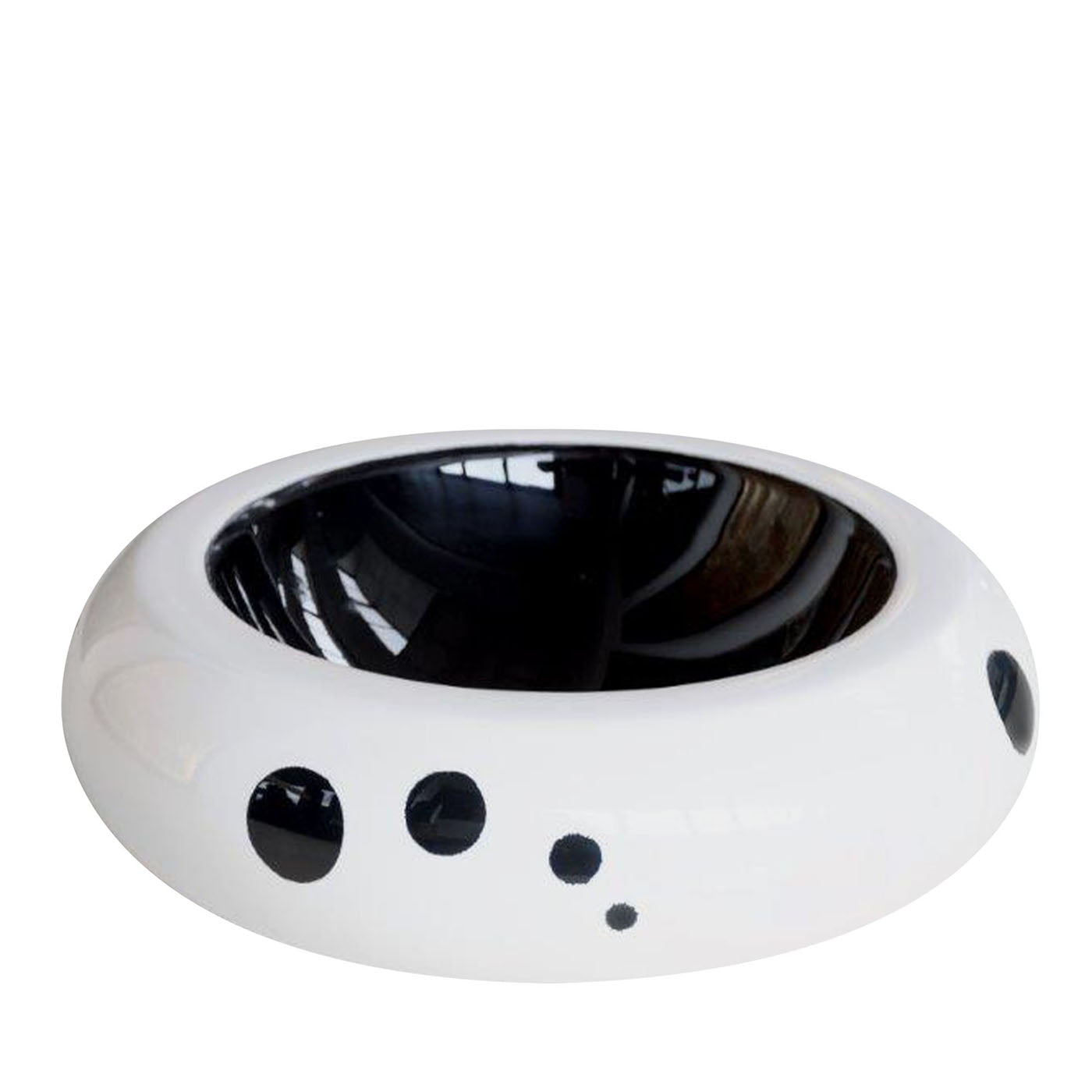 Bubbles Round Black-And-White Bowl - Main view