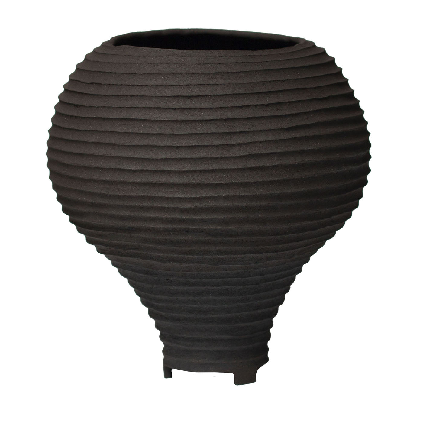Favo Black Stoneware Vase - Main view