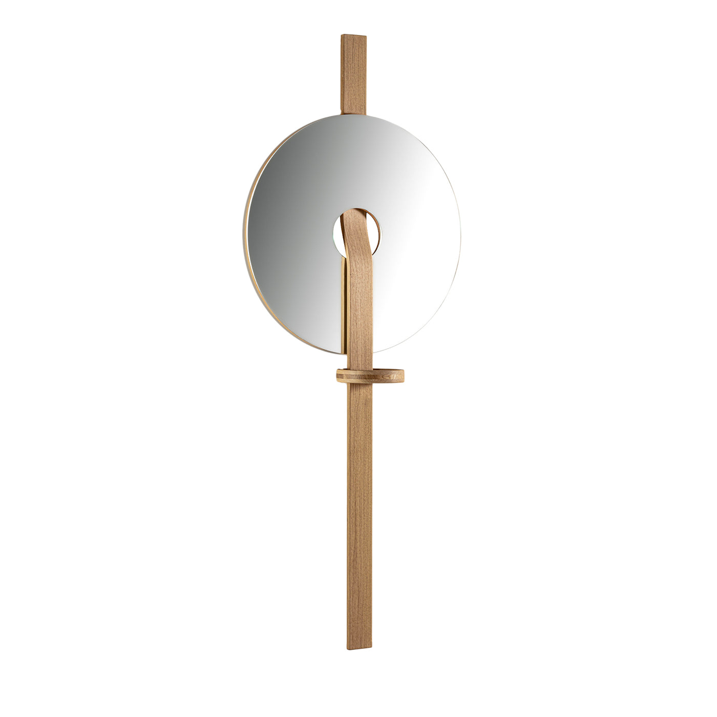 Irpin Disk-Shaped Light-Brown Wall Mirror - Main view
