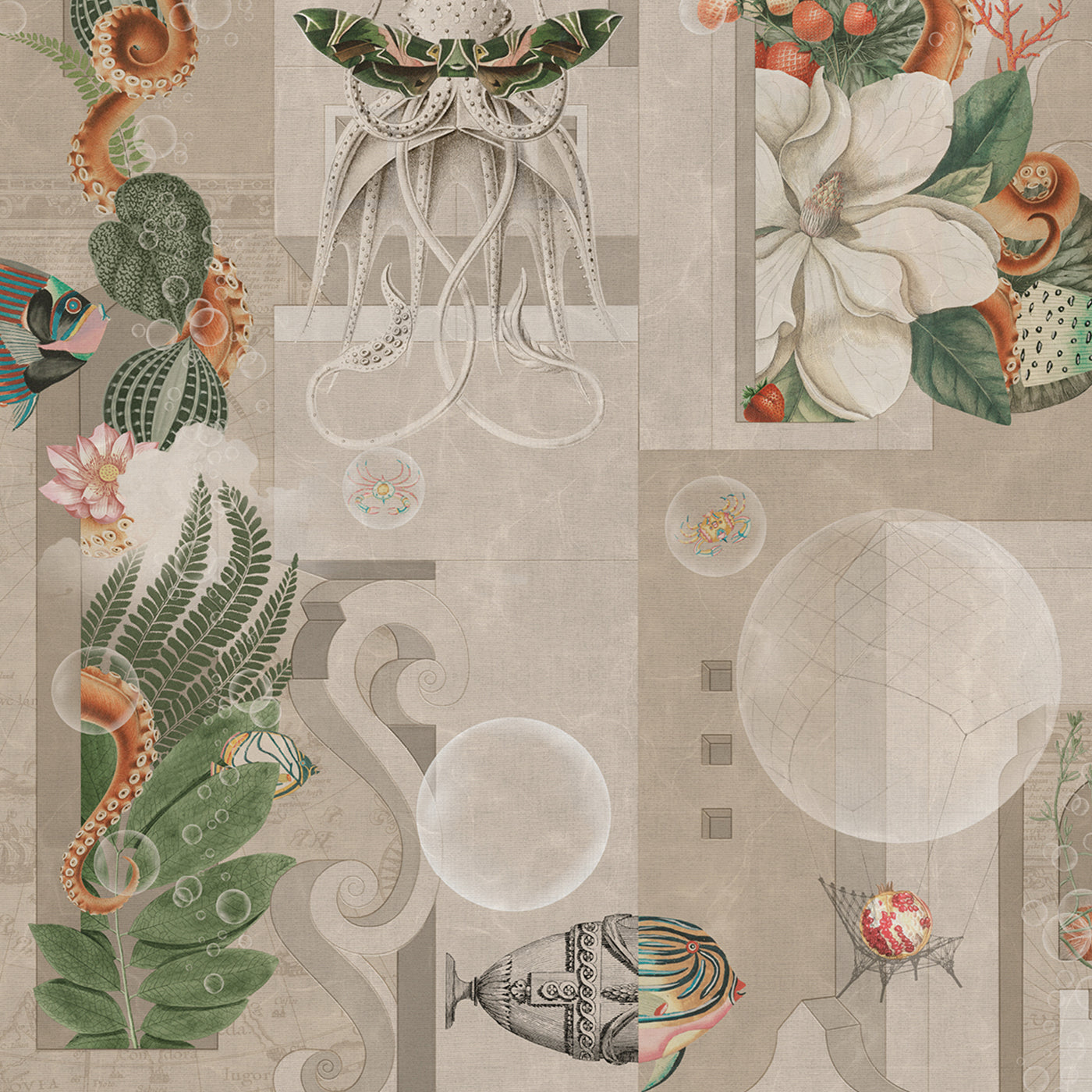 Garden of Dreams Sepia Wallpaper  - Alternative view 1