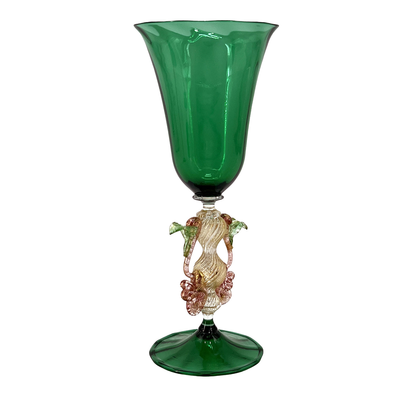 Tipetto Green & Golden Stemmed Glass #2 - Main view