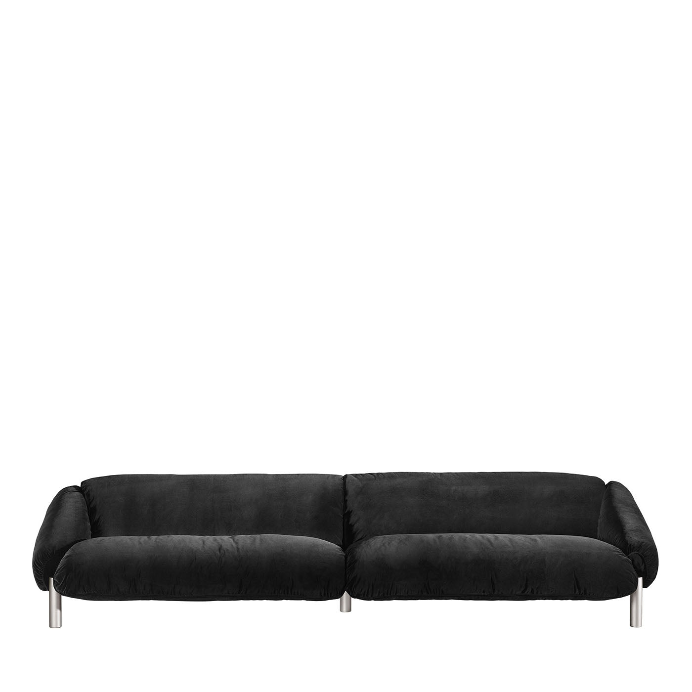 Flo 4-Seater Black Fabric Sofa by Lorenza Bozzoli - Main view