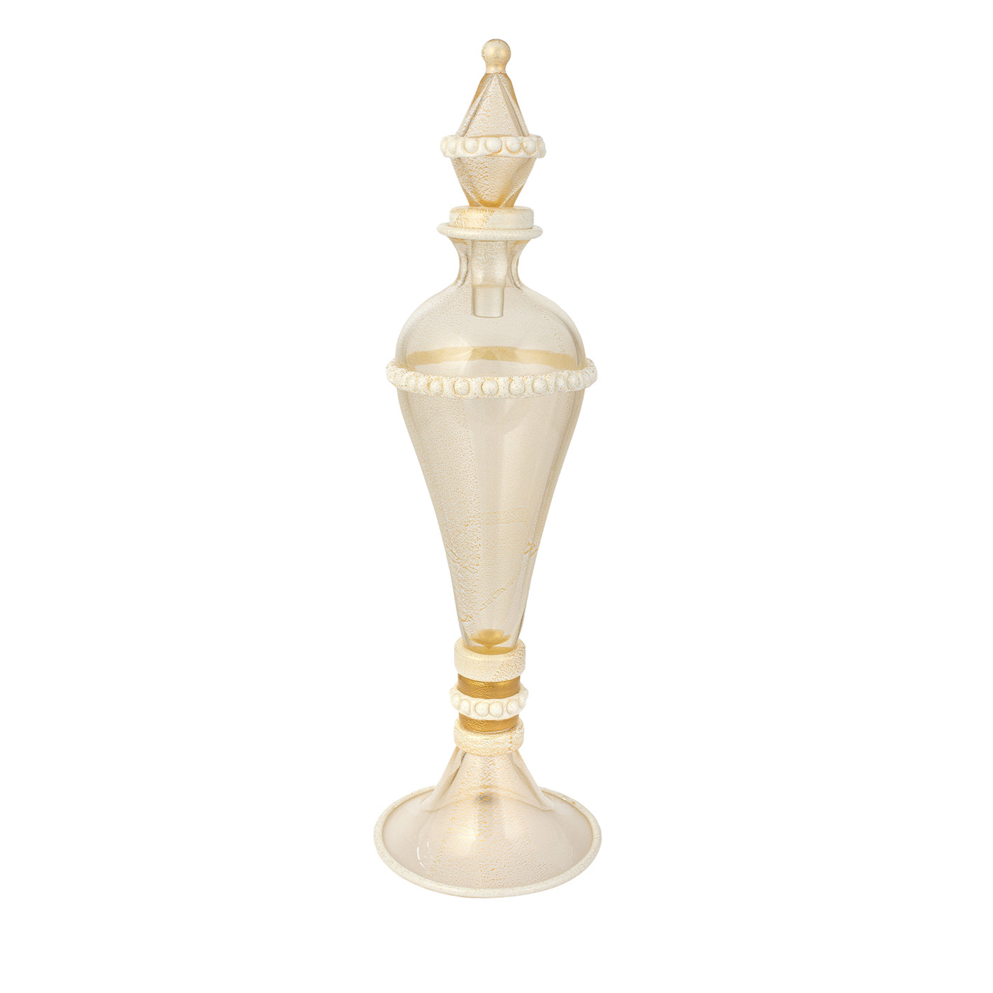 Stmat 24K White &amp; Gold Vase à pied avec couvercle - Vue principale