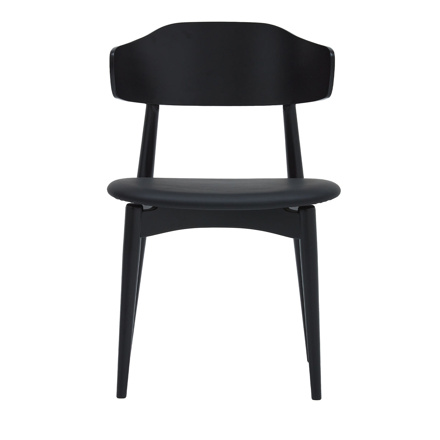 Flow 286 Black Lacquered Beech Chair with  Enra Leather - Main view