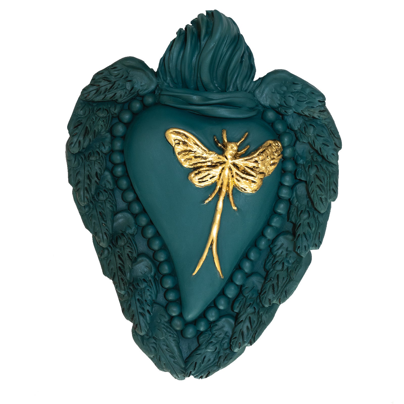 Coeur en céramique verte Ephemerus in Nature - Vue principale