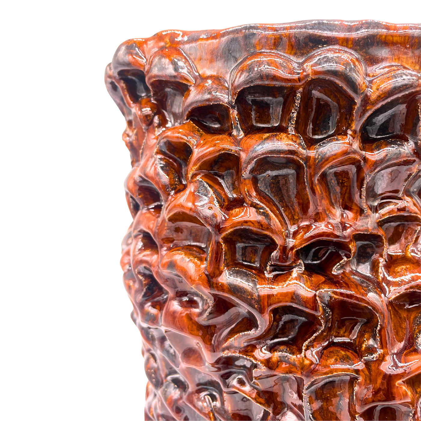 Storto Onda Series Warm Caramel Ceramic Vase - Alternative view 2