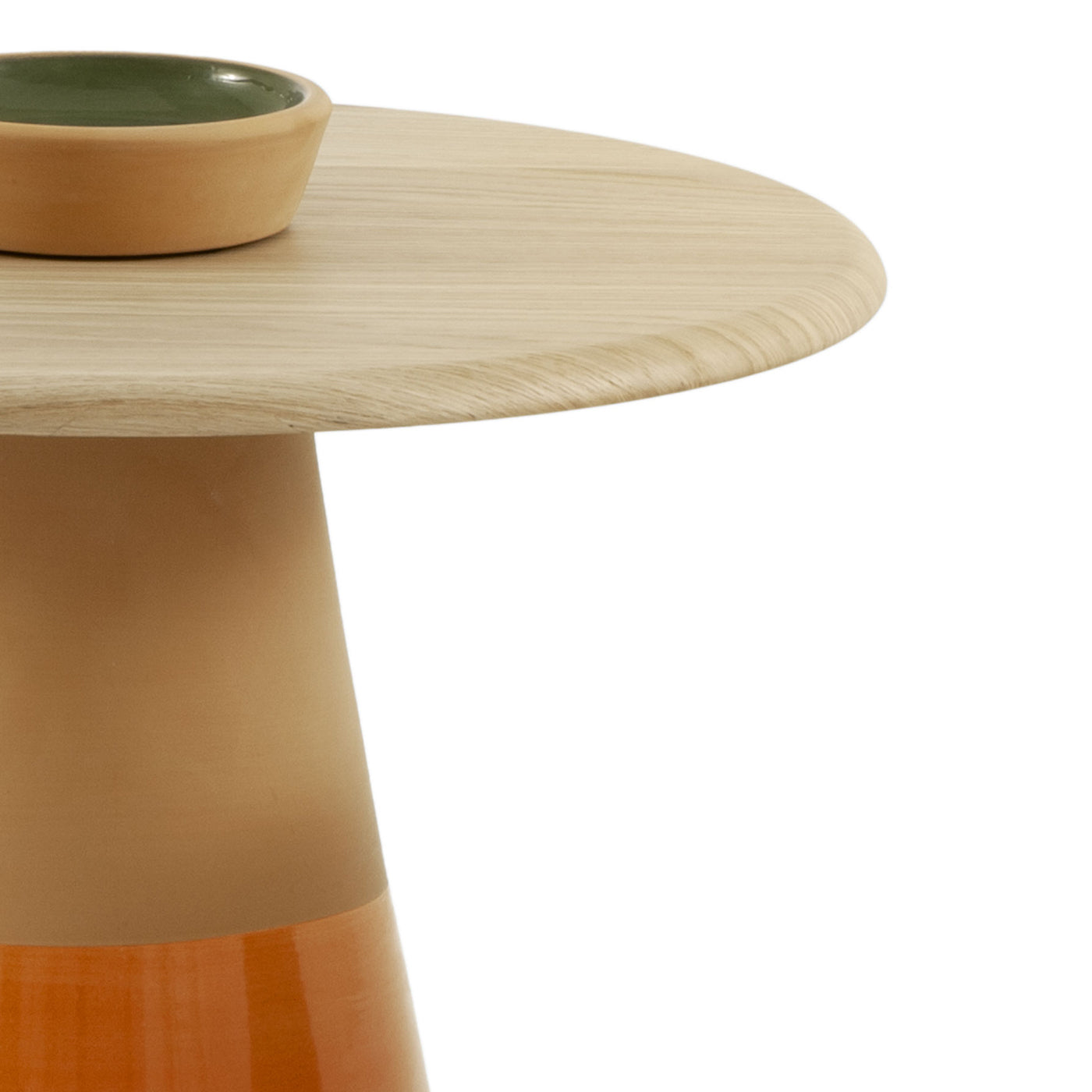 Sablier Hoher Tisch mit Sockel aus Ton und Platte aus Eichenfurnier - Alternative Ansicht 1