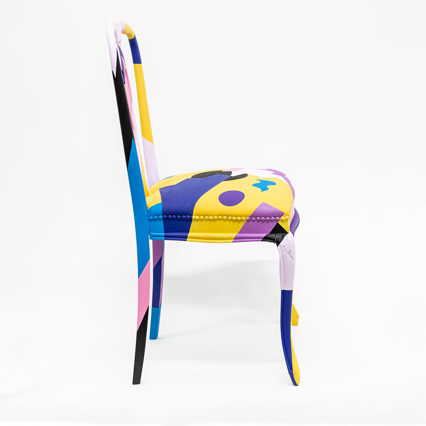 Alchimie Hand-painted Wood and Leather Chair #4 - Alternative view 2