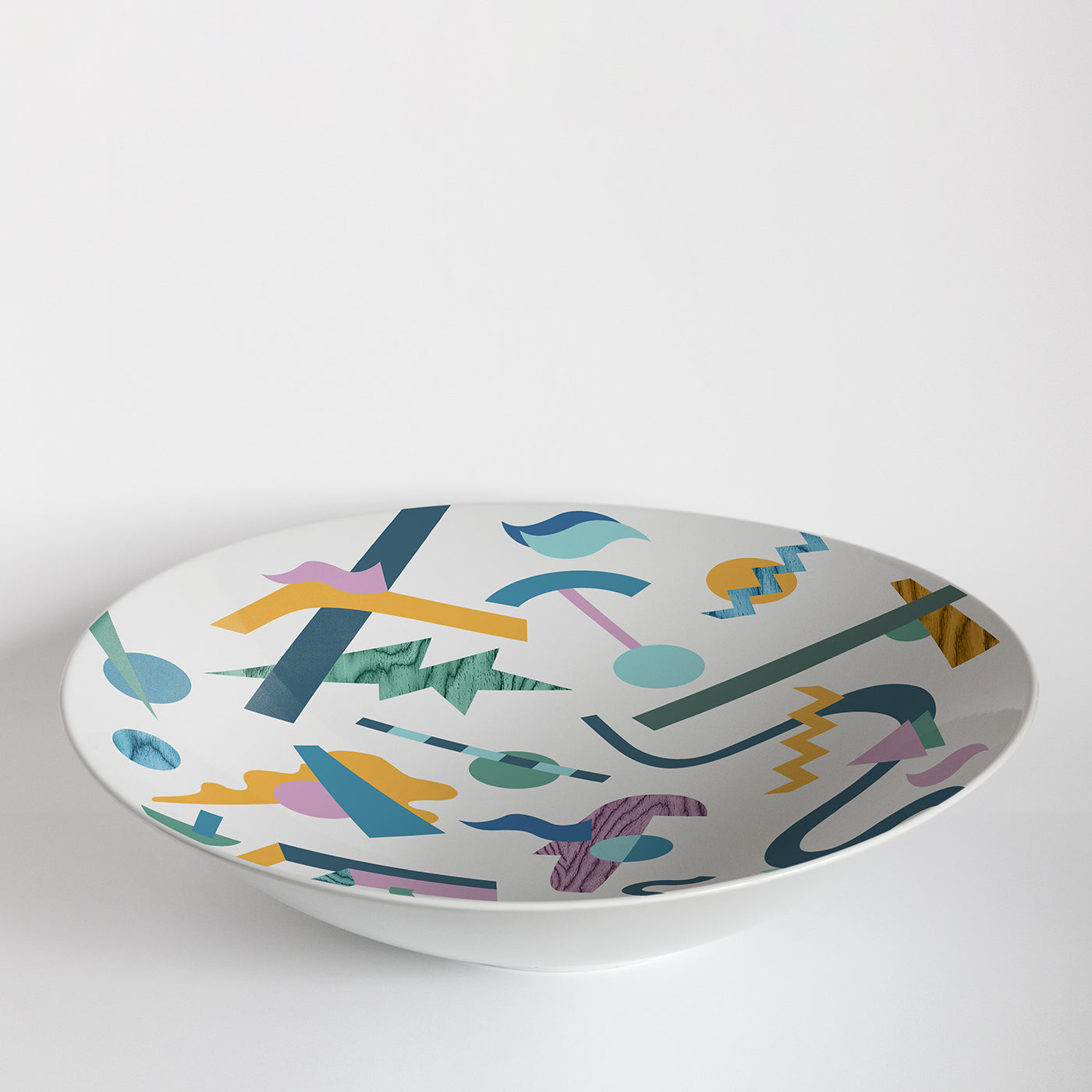 Alchimie Large Porcelain Bowl with Abstract Decor - Alternative view 1